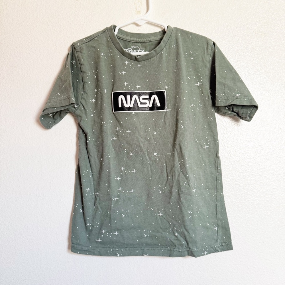 EIGHTY EIGHT Boys Green NASA Crewneck T-Shirt sz 8